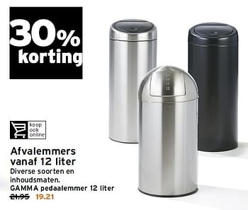 Aanbiedingen Afvalemmers vanaf 12 liter - Huismerk - Gamma - Geldig van 03/08/2015 tot 09/08/2015 bij Gamma