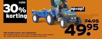 Aanbiedingen Falk kindertractor met aanhanger - Falk - Geldig van 03/08/2015 tot 09/08/2015 bij Gamma