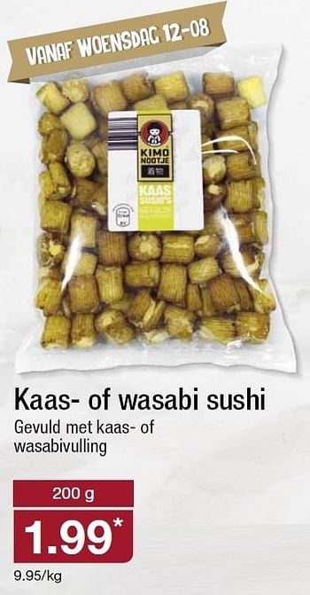 Aanbiedingen Kaas of wasabi sushi - Huismerk - Aldi - Geldig van 12/08/2015 tot 18/08/2015 bij Aldi