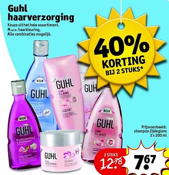 Aanbiedingen Shampoo zijdeglans - Guhl - Geldig van 03/08/2015 tot 16/08/2015 bij Kruidvat