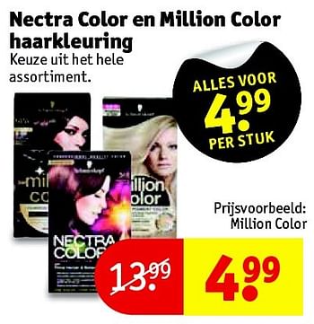 Aanbiedingen Nectra color en million color haarkleuring - Nectra - Geldig van 03/08/2015 tot 16/08/2015 bij Kruidvat