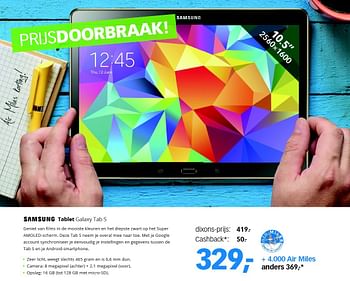 Aanbiedingen Samsung tablet galaxy tab s - Samsung - Geldig van 03/08/2015 tot 14/08/2015 bij Dixons