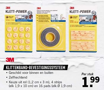 Aanbiedingen Klittenband-bevestigingssysteem - 3M - Geldig van 10/08/2015 tot 12/08/2015 bij Lidl