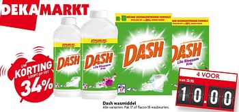 Aanbiedingen Dash wasmiddel - Dash - Geldig van 09/08/2015 tot 15/08/2015 bij Deka Markt