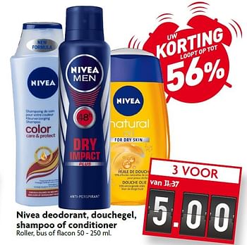 Aanbiedingen Nivea deodorant, douchegel, shampoo of conditioner - Nivea - Geldig van 09/08/2015 tot 15/08/2015 bij Deka Markt