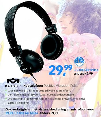 Aanbiedingen Koptelefoon positive vibration pulse - Marley - Geldig van 03/08/2015 tot 14/08/2015 bij Dixons