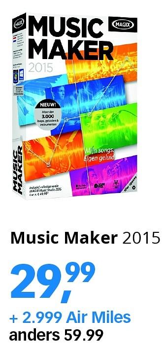 Aanbiedingen Music maker 2015 - Magix - Geldig van 03/08/2015 tot 14/08/2015 bij Dixons