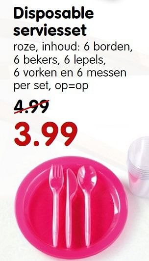 Aanbiedingen Disposable serviesset - Huismerk - Em-té - Geldig van 09/08/2015 tot 15/08/2015 bij Em-té