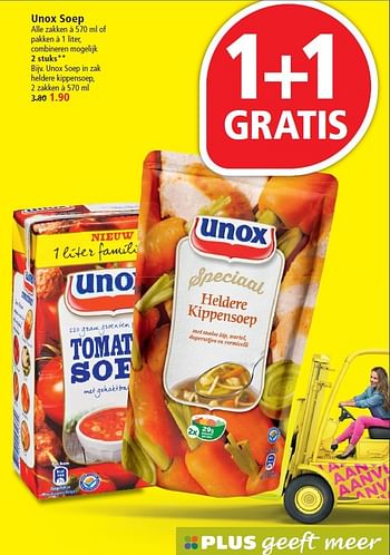 Aanbiedingen Unox soep in zak heldere kippensoep - Unox - Geldig van 09/08/2015 tot 15/08/2015 bij Plus