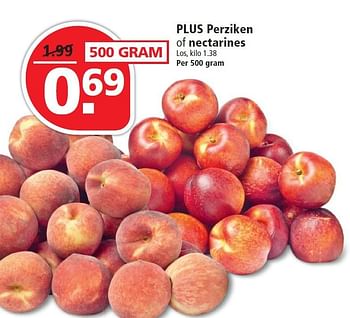 Aanbiedingen Plus perziken of nectarines - Huismerk - Plus - Geldig van 09/08/2015 tot 15/08/2015 bij Plus