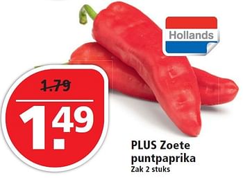 Aanbiedingen Plus zoete puntpaprika - Huismerk - Plus - Geldig van 09/08/2015 tot 15/08/2015 bij Plus