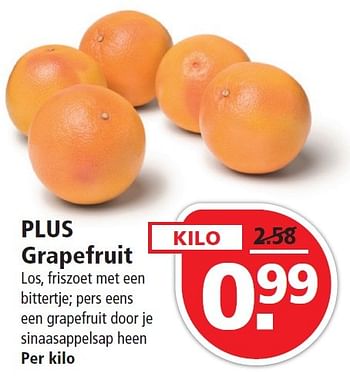 Aanbiedingen Plus grapefruit - Huismerk - Plus - Geldig van 09/08/2015 tot 15/08/2015 bij Plus