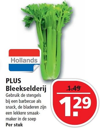 Aanbiedingen Plus bleekselderij - Huismerk - Plus - Geldig van 09/08/2015 tot 15/08/2015 bij Plus