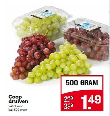 Aanbiedingen Coop druiven - Huismerk - Coop - Geldig van 10/08/2015 tot 16/08/2015 bij Coop