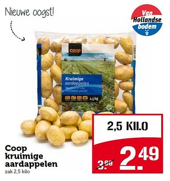 Aanbiedingen Coop kruimige aardappelen - Huismerk - Coop - Geldig van 10/08/2015 tot 16/08/2015 bij Coop