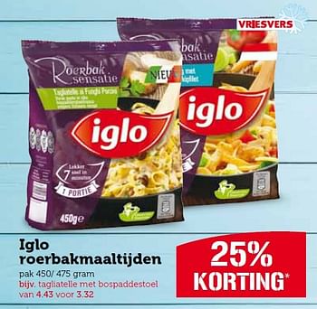 Aanbiedingen Iglo roerbakmaaltijden - Iglo - Geldig van 10/08/2015 tot 16/08/2015 bij Coop