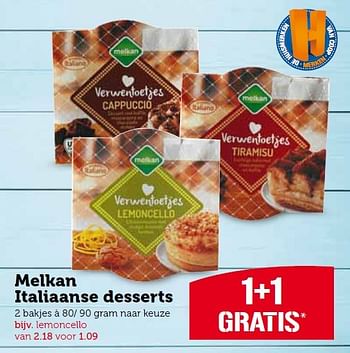 Aanbiedingen Melkan italiaanse desserts - Melkan - Geldig van 10/08/2015 tot 16/08/2015 bij Coop