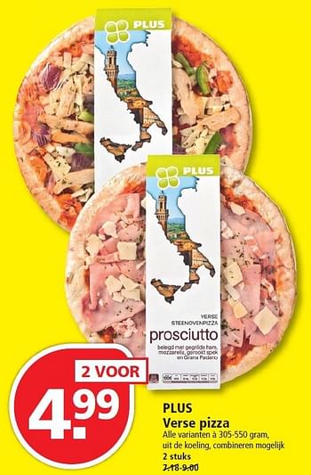 Aanbiedingen Plus verse pizza - Huismerk - Plus - Geldig van 09/08/2015 tot 15/08/2015 bij Plus