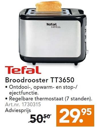 Aanbiedingen Tefal broodrooster tt3650 - Tefal - Geldig van 10/08/2015 tot 19/08/2015 bij Blokker