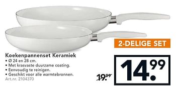 Aanbiedingen Koekenpannenset keramiek - Huismerk - Blokker - Geldig van 10/08/2015 tot 19/08/2015 bij Blokker