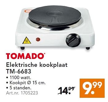 Aanbiedingen Tomado elektrische kookplaat tm-6683 - Tomado - Geldig van 10/08/2015 tot 19/08/2015 bij Blokker
