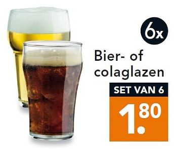 Aanbiedingen Bier of colaglazen - Huismerk - Blokker - Geldig van 10/08/2015 tot 19/08/2015 bij Blokker