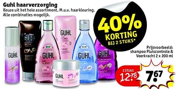 Aanbiedingen Shampoo pluiscontrole + veerkracht - Guhl - Geldig van 10/08/2015 tot 16/08/2015 bij Kruidvat