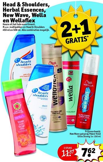 Aanbiedingen New wave gelspray power hold ultra strong - Head &amp; Shoulders - Geldig van 10/08/2015 tot 16/08/2015 bij Kruidvat