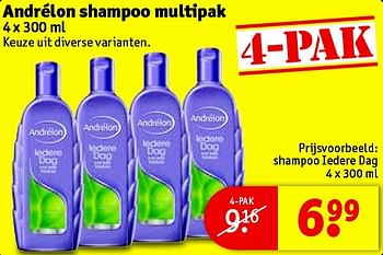 Aanbiedingen Shampoo iedere dag - Andrelon - Geldig van 10/08/2015 tot 16/08/2015 bij Kruidvat