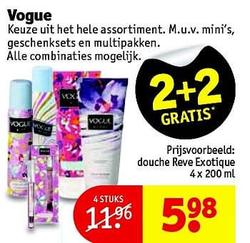 Aanbiedingen Douche reve exotique - Vogue - Geldig van 10/08/2015 tot 16/08/2015 bij Kruidvat