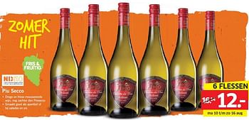 Aanbiedingen Piu secco - Witte wijnen - Geldig van 10/08/2015 tot 16/08/2015 bij Lidl