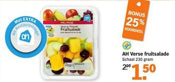 Aanbiedingen Ah verse fruitsalade - Huismerk - Albert Heijn - Geldig van 10/08/2015 tot 16/08/2015 bij Albert Heijn
