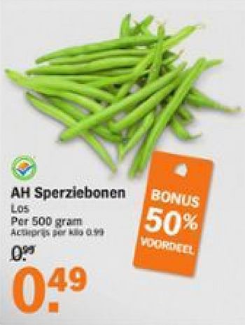 Aanbiedingen Ah sperziebonen - Huismerk - Albert Heijn - Geldig van 10/08/2015 tot 16/08/2015 bij Albert Heijn