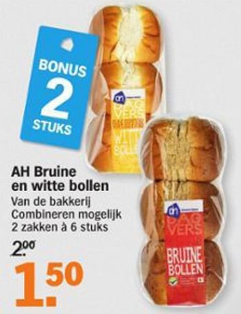 Aanbiedingen Ah bruine en witte bollen - Huismerk - Albert Heijn - Geldig van 10/08/2015 tot 16/08/2015 bij Albert Heijn
