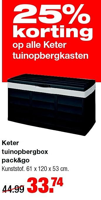 Aanbiedingen Keter tuinopbergbox pack+go - Keter - Geldig van 10/08/2015 tot 16/08/2015 bij Praxis