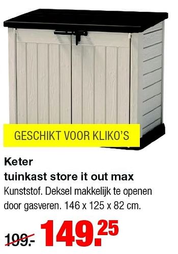 Aanbiedingen Keter tuinkast store it out max - Keter - Geldig van 10/08/2015 tot 16/08/2015 bij Praxis