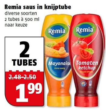 Aanbiedingen Remia saus in knijptube - Remia - Geldig van 10/08/2015 tot 16/08/2015 bij Poiesz