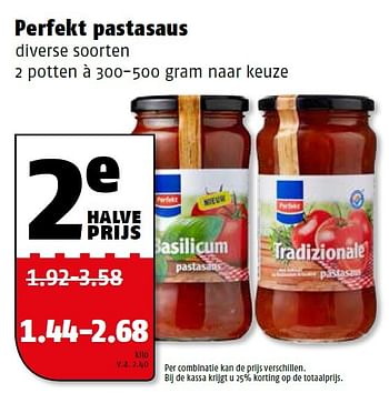 Aanbiedingen Perfekt pastasaus - Perfekt - Geldig van 10/08/2015 tot 16/08/2015 bij Poiesz