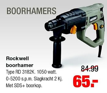 Aanbiedingen Rockwell boorhamer rd 3182k - Rockwell - Geldig van 10/08/2015 tot 16/08/2015 bij Praxis