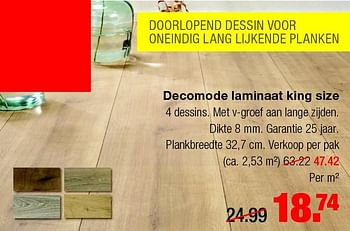 Aanbiedingen Decomode laminaat king size - DecoMode - Geldig van 10/08/2015 tot 16/08/2015 bij Praxis