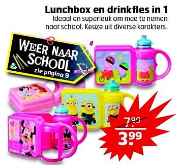 Aanbiedingen Lunchbox en drinkfles in 1 - Huismerk - Trekpleister - Geldig van 11/08/2015 tot 16/08/2015 bij Trekpleister