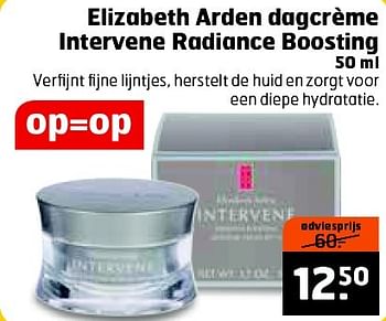 Aanbiedingen Elizabeth arden dagcrème intervene radiance boosting - Elizabeth Arden - Geldig van 11/08/2015 tot 16/08/2015 bij Trekpleister