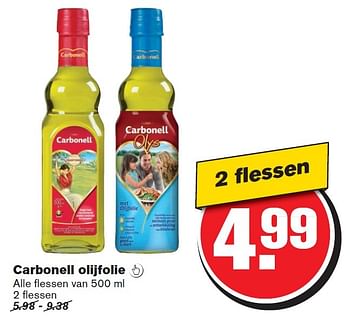 Aanbiedingen Carbonell olijfolie  - Carbonell - Geldig van 12/08/2015 tot 18/08/2015 bij Hoogvliet