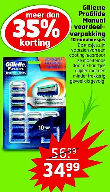 Aanbiedingen Gillette proglide manual voordeelverpakking - Gillette - Geldig van 11/08/2015 tot 16/08/2015 bij Trekpleister