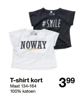 Aanbiedingen T-shirt kort - Huismerk - Zeeman  - Geldig van 15/08/2015 tot 29/08/2015 bij Zeeman