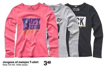 Aanbiedingen Jongens of meisjes t-shirt - Huismerk - Zeeman  - Geldig van 15/08/2015 tot 29/08/2015 bij Zeeman
