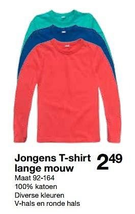 Aanbiedingen Jongens t-shirt lange mouw - Huismerk - Zeeman  - Geldig van 15/08/2015 tot 29/08/2015 bij Zeeman