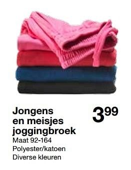 Aanbiedingen Jongens en meisjes joggingbroek - Huismerk - Zeeman  - Geldig van 15/08/2015 tot 29/08/2015 bij Zeeman