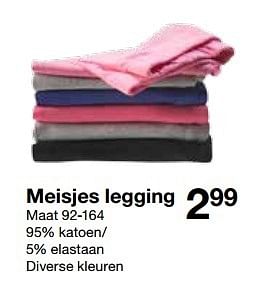 Aanbiedingen Meisjes legging - Huismerk - Zeeman  - Geldig van 15/08/2015 tot 29/08/2015 bij Zeeman