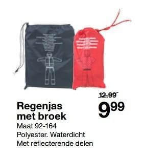 Aanbiedingen Regenjas met broek - Huismerk - Zeeman  - Geldig van 15/08/2015 tot 29/08/2015 bij Zeeman